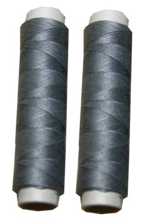 Nähmaschinen Obergarn Nähgarn Baumwolle 100 m 2 Rollen je 50 m 50/3 grau (1006)