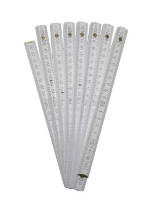 Gliedermaßstab Zollstock Buchenholz Gelenkmaßstab 3m weiß 10 Stück (0239)