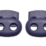 Kordelstopper Kordelklemme oval 2 Loch violett 2 Stück (0140)