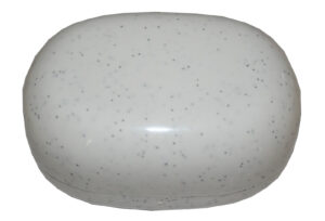 Seifendose aus Kunststoff Seifenschale 10,5x7,5x5cm weiß gesprenkelt (0006)