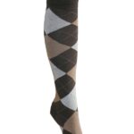 Kniestrümpfe Damen braun kariert Gr.39/42 2 Paar (0066)