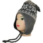 Norwegermütze Wintermütze Wollmütze Strickmütze Skimütze mit Ohrschutz (0004)