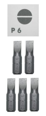 Bits Schlitzschraubendreher P6 Chrom-Vanadium 5 Stück (0053)