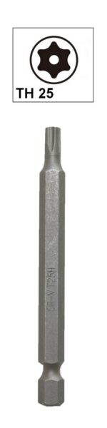 Bit Torx mit Loch Bohrung TH25 Chrom-Vanadium 75 mm (0088)