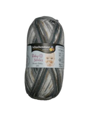 Strickgarn Garn Bravo Baby 50g 185m grau schwarz (0200)