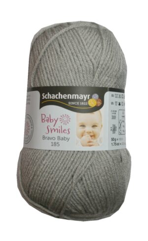 Strickgarn Garn Bravo Baby 50g 185m hellgrau (1090)