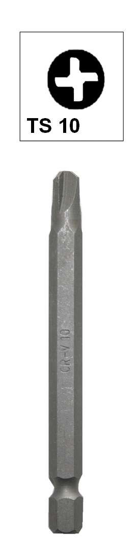 Bit Torq Set TS10 Vierflügler Chrom-Vanadium 75 mm (0082)