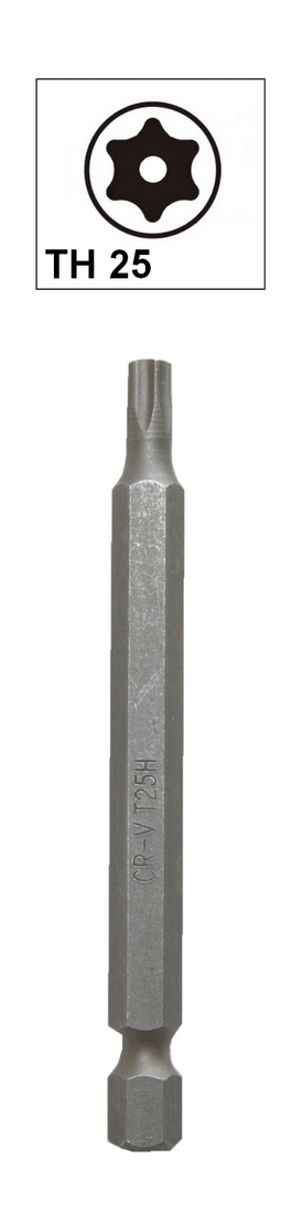 Bit Torx mit Loch Bohrung TH25 Chrom-Vanadium 75 mm (0088)