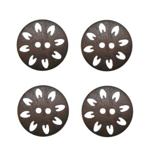 Knopf Holzknopf Knöpfe 25mm 2 loch braun 4 Stück (0168)