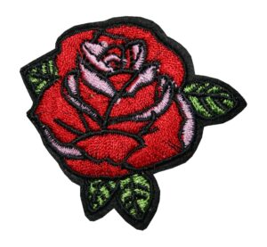Aufnäher Bügelbild Aufbügler Rose 55x60mm (1030)