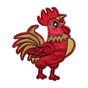 Aufnäher Bügelbild Aufbügler Hahn 100x85mm (1031)