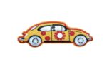 Aufnäher Bügelbild Aufbügler Auto gelb 85x35 mm (1044)