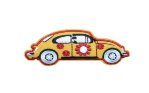 Aufnäher Bügelbild Aufbügler Auto gelb 85x35 mm (1044)