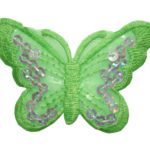 Aufnäher Bügelbild Aufbügler Schmetterling 45x70 mm grün (1081)