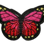 Aufnäher Bügelbild Aufbügler Schmetterling 45x70mm rot (1132)