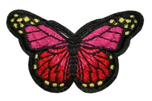 Aufnäher Bügelbild Aufbügler Schmetterling 45x70mm rot (1132)