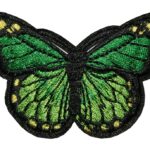 Aufnäher Bügelbild Aufbügler Schmetterling 45x70mm grün (1133)