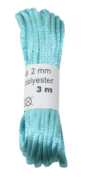 Satinkordel Satinschnur Kordel Satinfaden 3 m 2 mm türkis (0013)