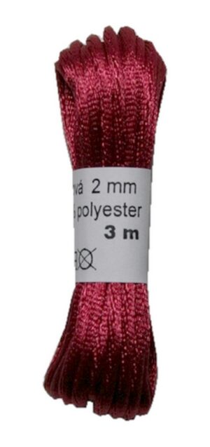 Satinkordel Satinschnur Kordel Satinfaden 3 m 2 mm rot (0016)