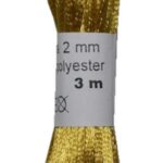 Satinkordel Satinschnur Kordel Satinfaden 3 m 2 mm gold gelb (0017)