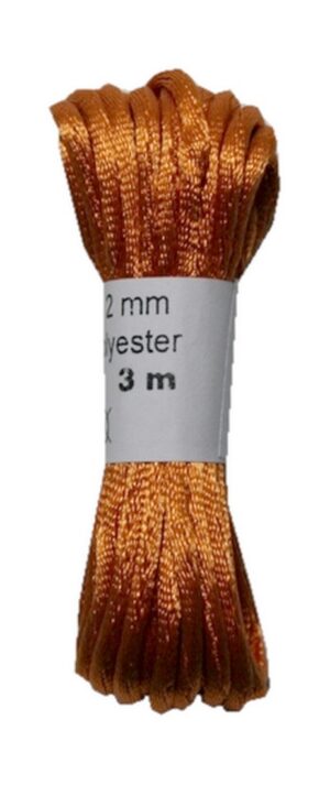 Satinkordel Satinschnur Satinfaden 3 m 2 mm braun terrakotta (0024)
