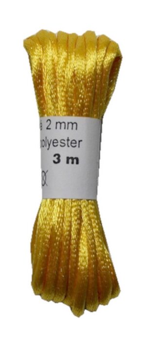 Satinkordel Satinschnur Kordel Satinfaden 3 m 2 mm gelb (0025)
