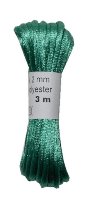 Satinkordel Satinschnur Kordel Satinfaden 3 m 2 mm grün (0026)