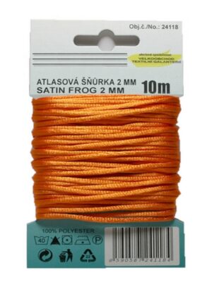 Satinkordel Satinschnur Kordel Satinfaden 10 m 2 mm orange (0034)