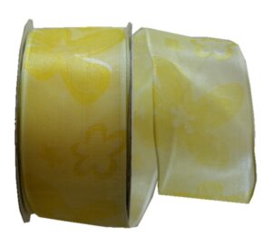 Geschenkband Schleifenband transparent 3 m 40 mm gelb (0002)