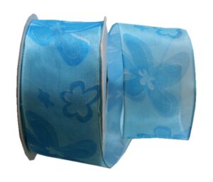 Geschenkband Schleifenband transparent 3 m 40 mm blau (0020)