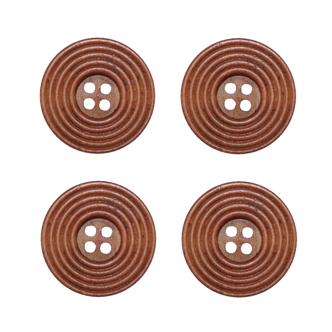 Knopf Holzknopf Knöpfe 25mm 2 loch braun 4 Stück (0167)