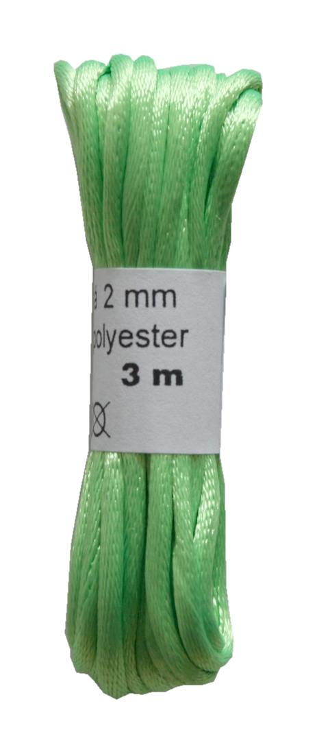 Satinkordel Satinschnur Kordel Satinfaden 3 m 2 mm grün (0057)