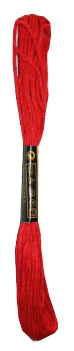 Stickgarn Mouline Stickwolle Stickfaden 100% Baumwolle 8 m rot (2003 - 444)