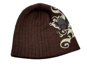 Mütze mit Applikation 20x23 cm braun 100% Acryl (0001)