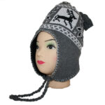 Norwegermütze Wintermütze Wollmütze Strickmütze Skimütze mit Ohrschutz (0010)