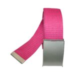 Gürtel mit Metallschnalle Stoffgürtel Unisex Klemmschnalle 110cm pink (0031)