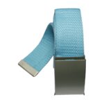 Gürtel mit Metallschnalle Stoffgürtel Unisex 110cm himmelblau (0032)
