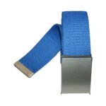 Gürtel mit Metallschnalle Stoffgürtel Unisex Klemmschnalle 110cm blau (0033)