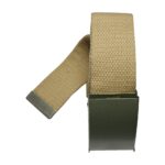 Gürtel mit Metallschnalle Stoffgürtel Unisex Klemmschnalle 110cm Khaki (0034)