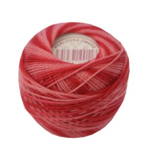 PERLOVKA Kreuzstichgarn Baumwolle Perlgarn 85m dunkelrot ombre (3438)