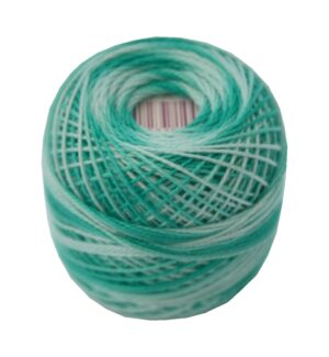 PERLOVKA Kreuzstichgarn Baumwolle Perlgarn 85m grün ombre (6527)