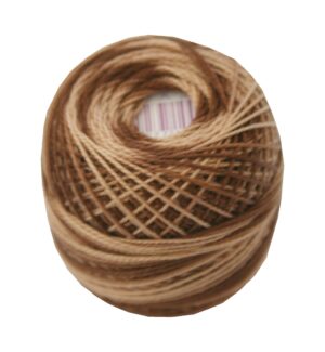 PERLOVKA Kreuzstichgarn Baumwolle Perlgarn 85m braun ombre (7839)