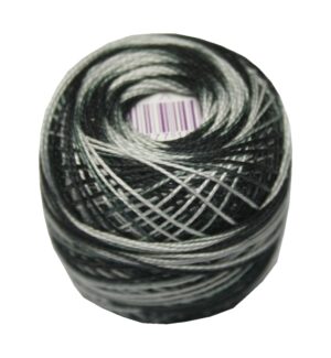 PERLOVKA Kreuzstichgarn Baumw. Perlgarn 85m grauschwarz ombre (9959)