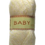 Strickgarn Häkelgarn BABY 50 g weiß-gelb (0003)