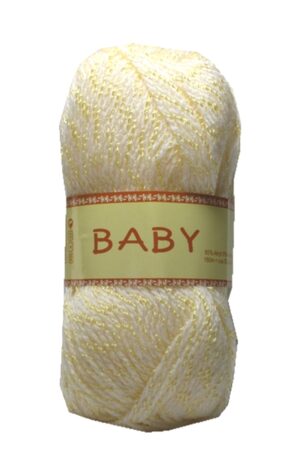 Strickgarn Häkelgarn BABY 50 g weiß-gelb (0003)