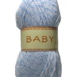 Strickgarn Häkelgarn BABY 50 g weiß-blau (0004)