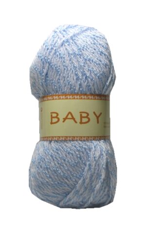 Strickgarn Häkelgarn BABY 50 g weiß-blau (0004)