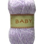 Strickgarn Häkelgarn BABY 50 g weiß-violett (0006)