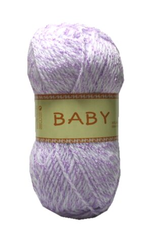 Strickgarn Häkelgarn BABY 50 g weiß-violett (0006)