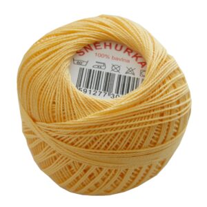 Strickgarn Häkelgarn 100 % Baumwolle SNÌHURKA 200 m gelb mandarin (1164)